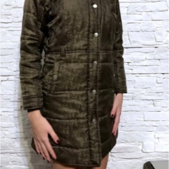 Vintage CHRISTIAN DIOR Monogram Trotter Puffer Coat Jacket Parka *RARE* - Picture 4 of 16